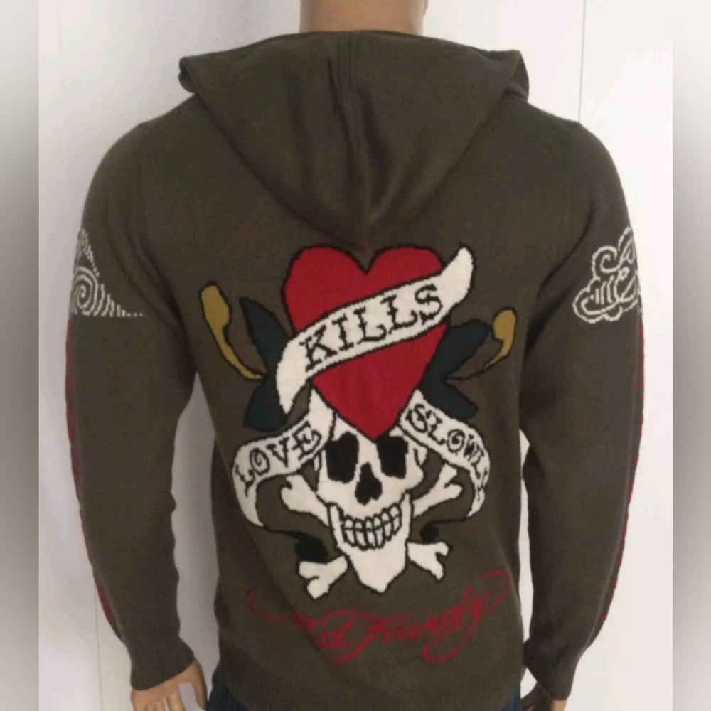 Ed Hardy By Christian Audigier Hoodie Size L NWT